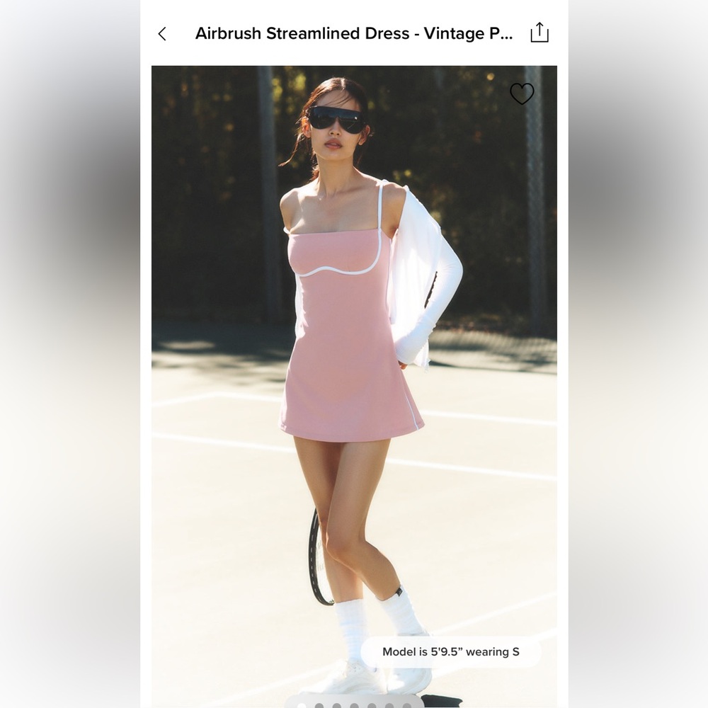 ALO Yoga Pink Mini Dress with White Piping